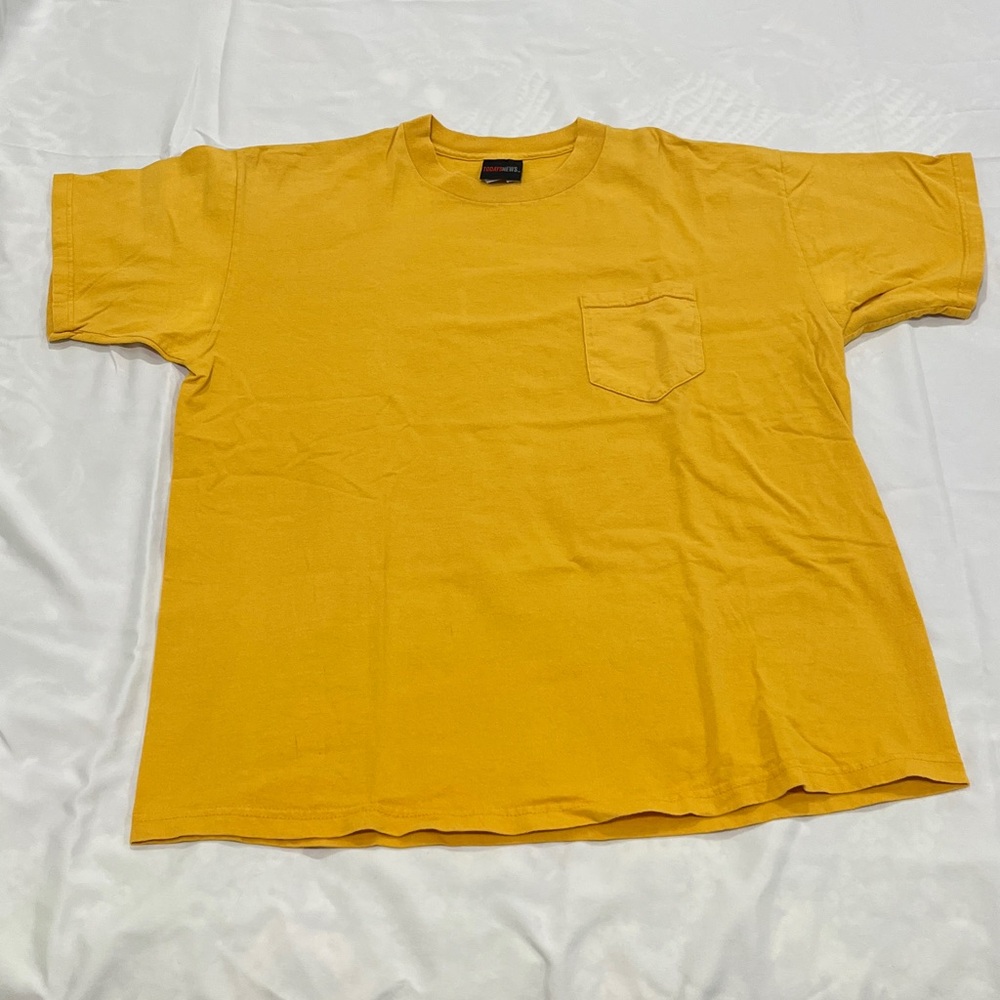 Vintage 80’s Todays News Men's Yellow T-Shirt